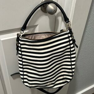 Kate Spade black and white striped bag